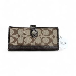 Coach Tan and Brown Signature Wallet